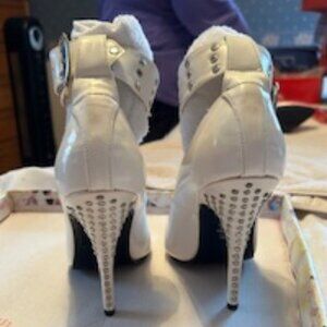 Sexy Shoes Size 6.5 White Patent Strap High Heels